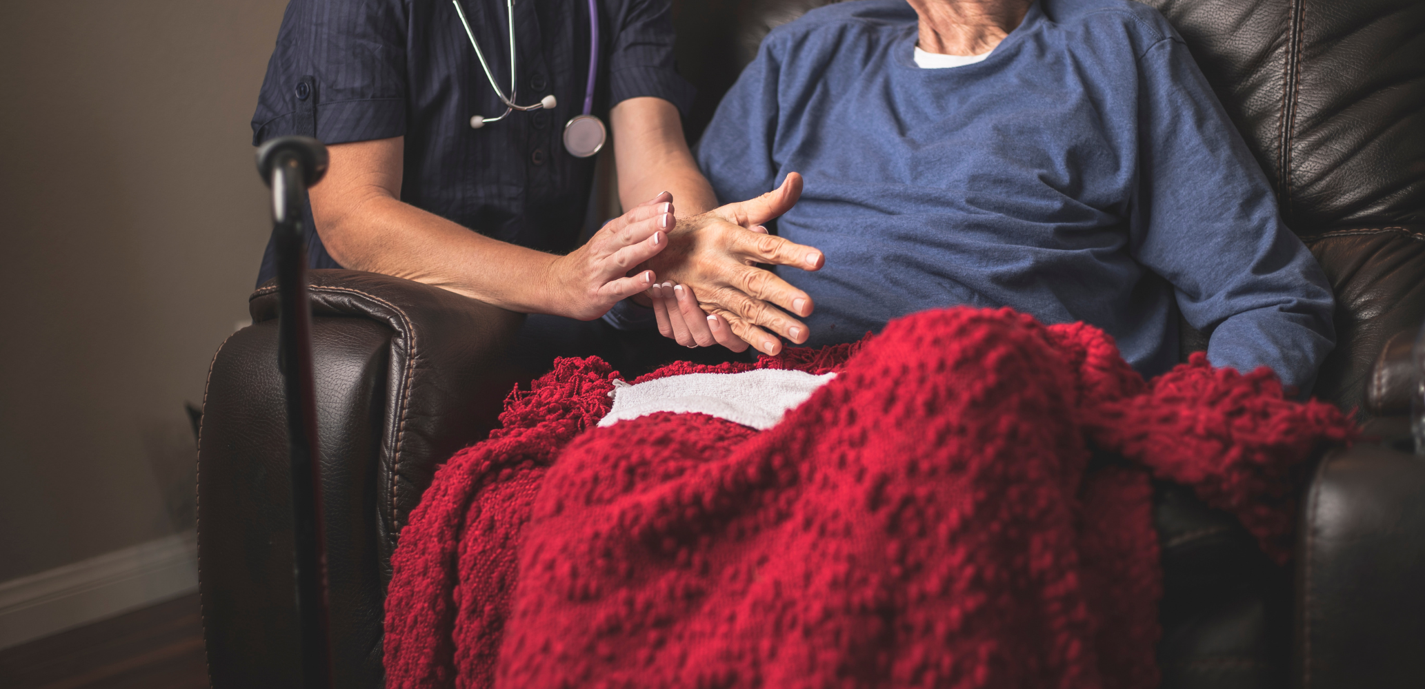 Caregiver assisting with personal hygiene care